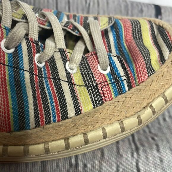 Sam Edelman Kavi Stripes Canvas colorful sneaker size 8.5 - Picture 12 of 12